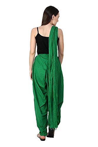 Yana Collection Women Free Size Full Cotton Plain Solid Patiala and Duptta Set (Dark Green Colour) - Image 6