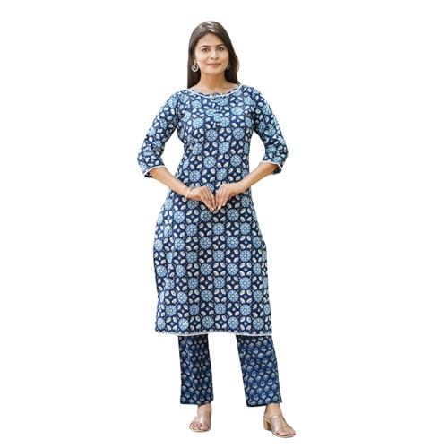 KDLP Women's 2-Piece Kurti & Pant Set – Ethnic Comfort Fit | Large