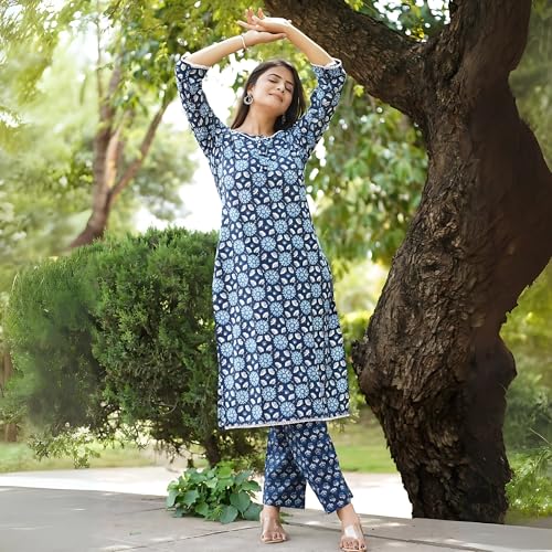 KDLP Women's 2-Piece Kurti & Pant Set – Ethnic Comfort Fit | Large - Image 5