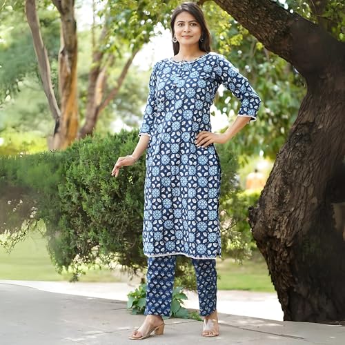 KDLP Women's 2-Piece Kurti & Pant Set – Ethnic Comfort Fit | Large - Image 3