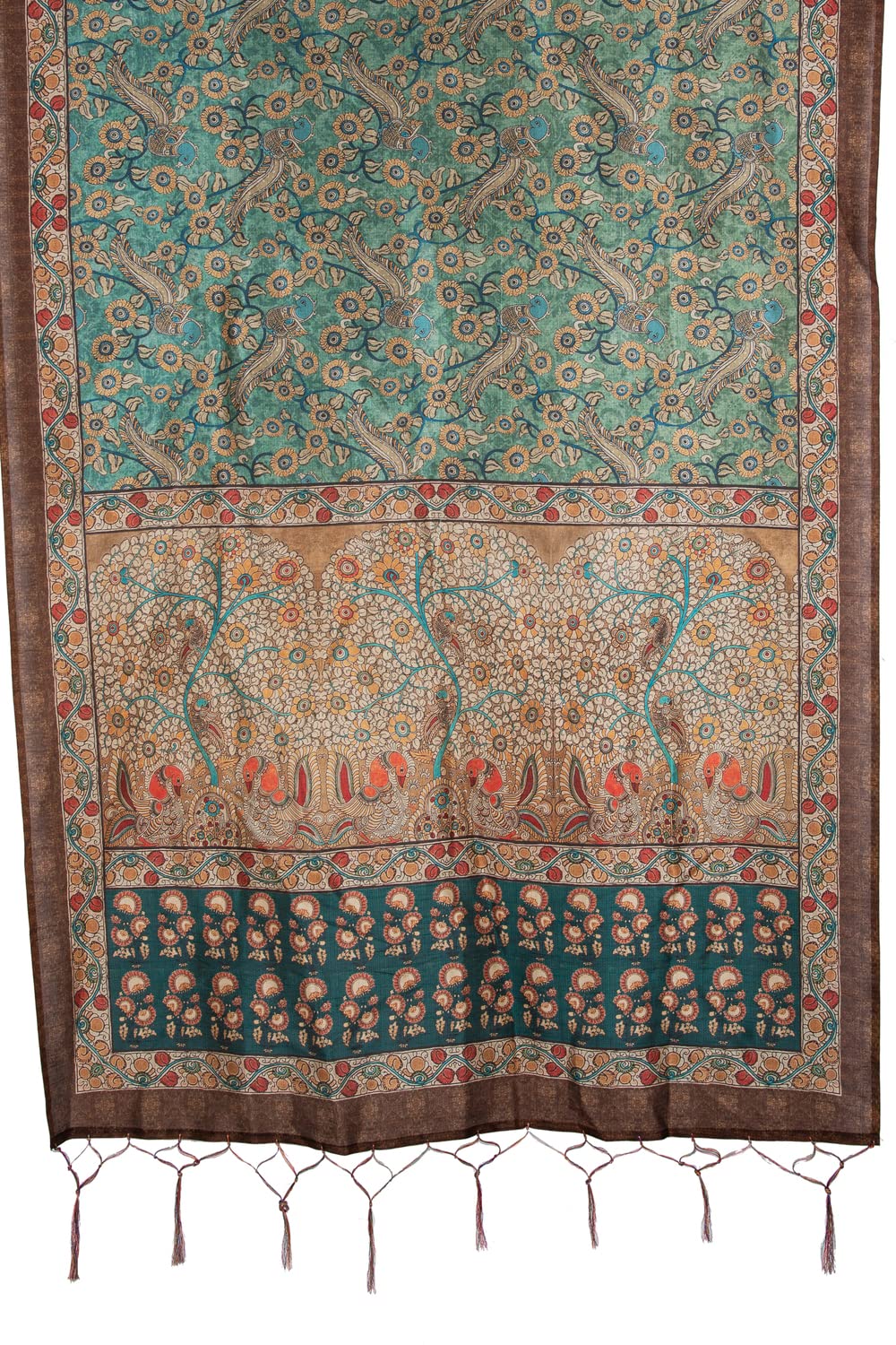 Women Silk - Multicolored, Floral Printed, Stylish Dupatta - Free Size - Image 2