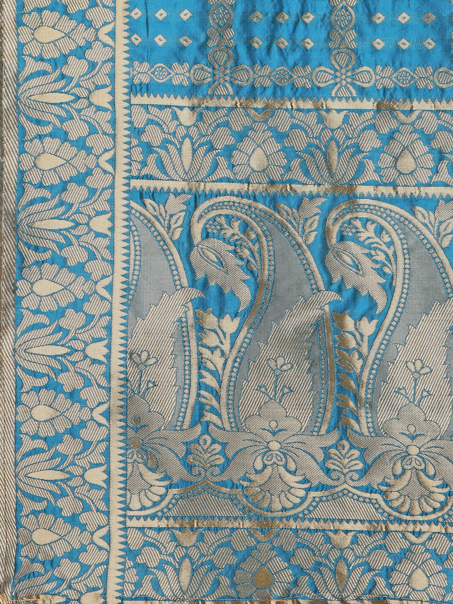 PURVAJA Women's Jacquard Semi-Stitched Lehenga choli (Lihaaz-Navy-Blue_Navy-Blue_Free Size) - Image 2