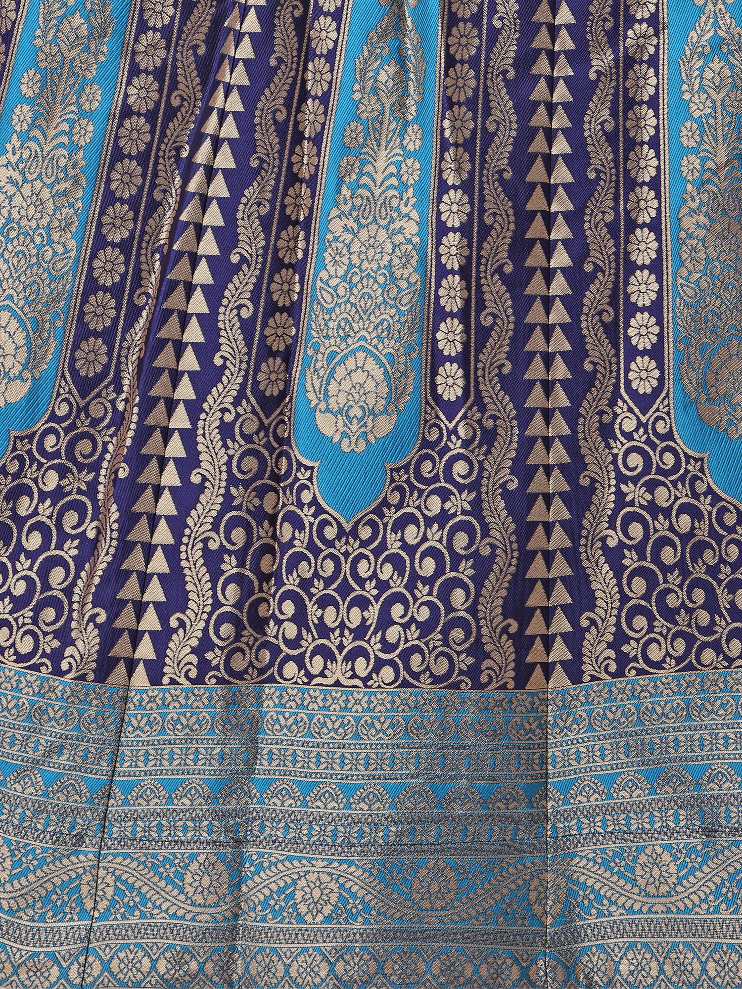 PURVAJA Women's Jacquard Semi-Stitched Lehenga choli (Lihaaz-Navy-Blue_Navy-Blue_Free Size) - Image 3