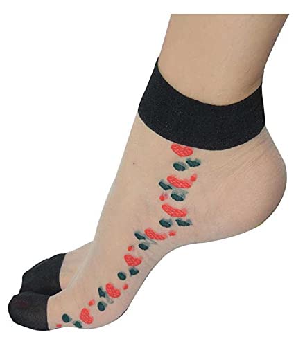 HRBS Ankle Ultra Thin Transparent Net Socks for Women with Thumb (Pack of 2) Nylon Printed Ankle Length Socks For Womens/Girls/Ladies- Note- Pattern or Design may vary - Image 3