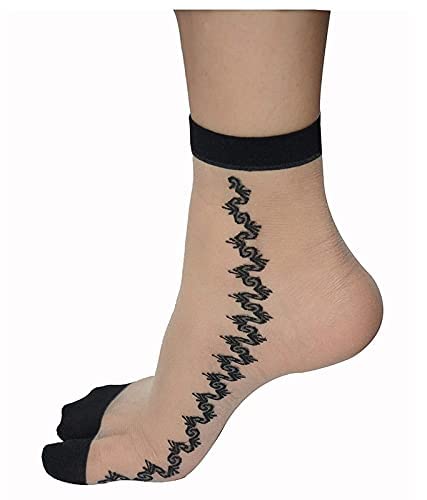 HRBS Ankle Ultra Thin Transparent Net Socks for Women with Thumb (Pack of 2) Nylon Printed Ankle Length Socks For Womens/Girls/Ladies- Note- Pattern or Design may vary - Image 5