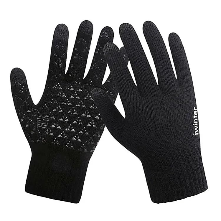 Richmen Winter Gloves for Women Fashion Knitted Hand Gloves | Soft Acrylic Wool Half Finger Warm Mitten Gloves for Boys and Girls Fingerless Rabbit Ears Glove (V Black) - Image 2