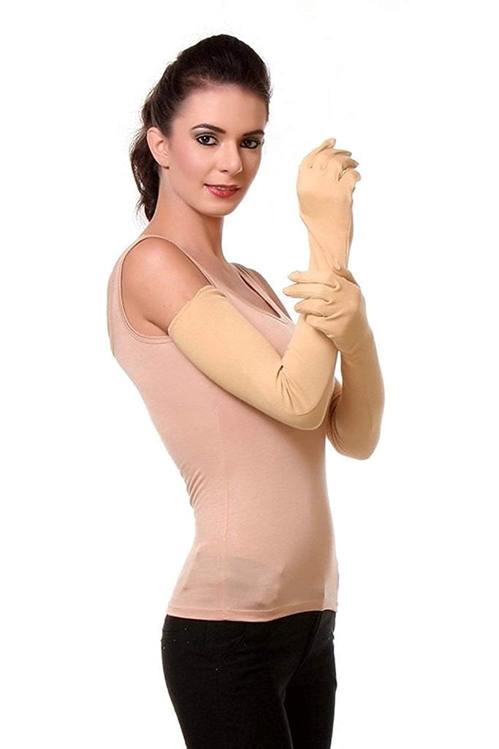 London Paree Women’s Cotton Full Arm Sun Protection Gloves – UV Protection, Anti-Tan Driving Gloves for Summer – Soft, Breathable Fabric (Free Size, Black) - Image 5