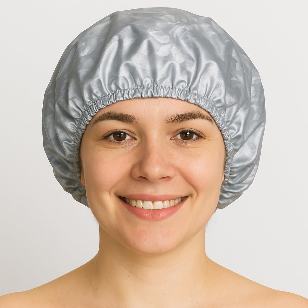 Zenittree Reusable Shower Cap (Set of 1) for Men & Women | Lightweight, Comfortable & Daily Uses Shower Caps | Eco-Friendly Bath Cap for Home, Hotel, Spa, Salon & Bathroom (Grey) - Image 2