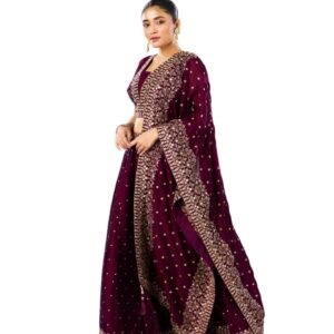 Wine Hued Elegance Lehenga with Intricate Detailing for ethnic Wear | Stylish Traditional Lehenga with Beautiful Embellished Work