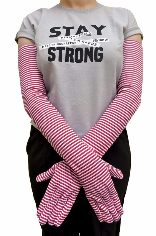 CLUZE Women's Driving Gloves, Printed Cotton Full Hand Summer Gloves for Protection from Sun Burn/Heat/Pollution (Pack of 1 Pair) (Design 10)