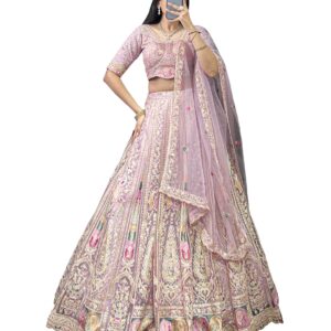 LooknBook Art Grace in Every Thread Net Sequins & Embroidered Chaniya Choli (Lavender)