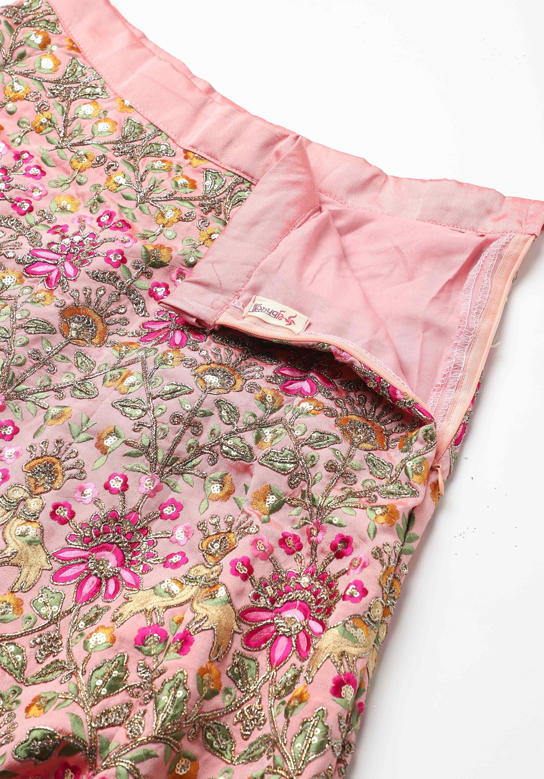 AG Clothing Women's Silk Semi Stitched Lehenga Choli With Dupatta | Heavy Embroidery Pattern | Traditional, Wedding, Ethnic Wear Lehenga (ZC-m7108-Pink) - Image 2