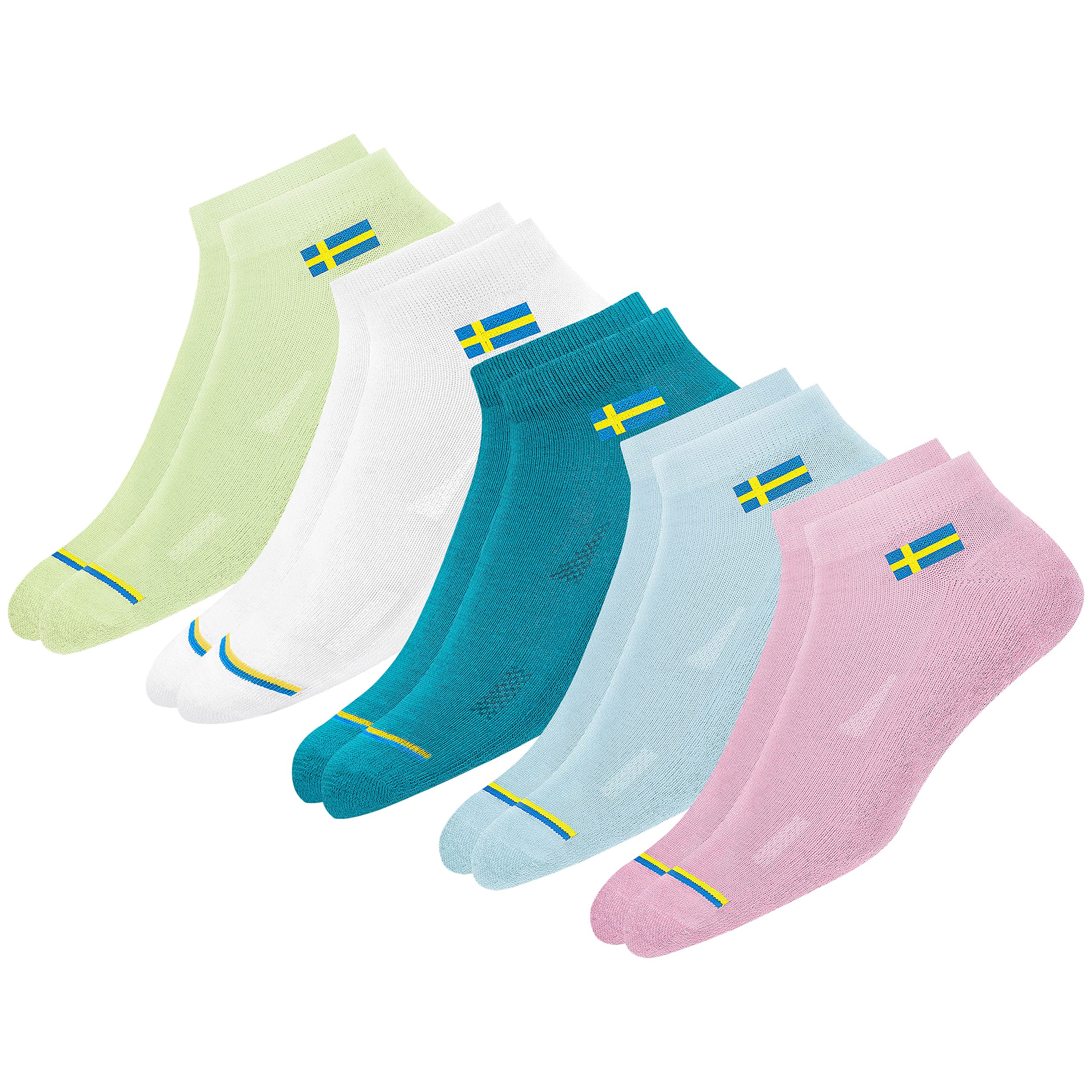SWAGR 5 Pairs Women Cotton Socks Ankle Length Socks, Multicolor, Pack of 5, Free Size