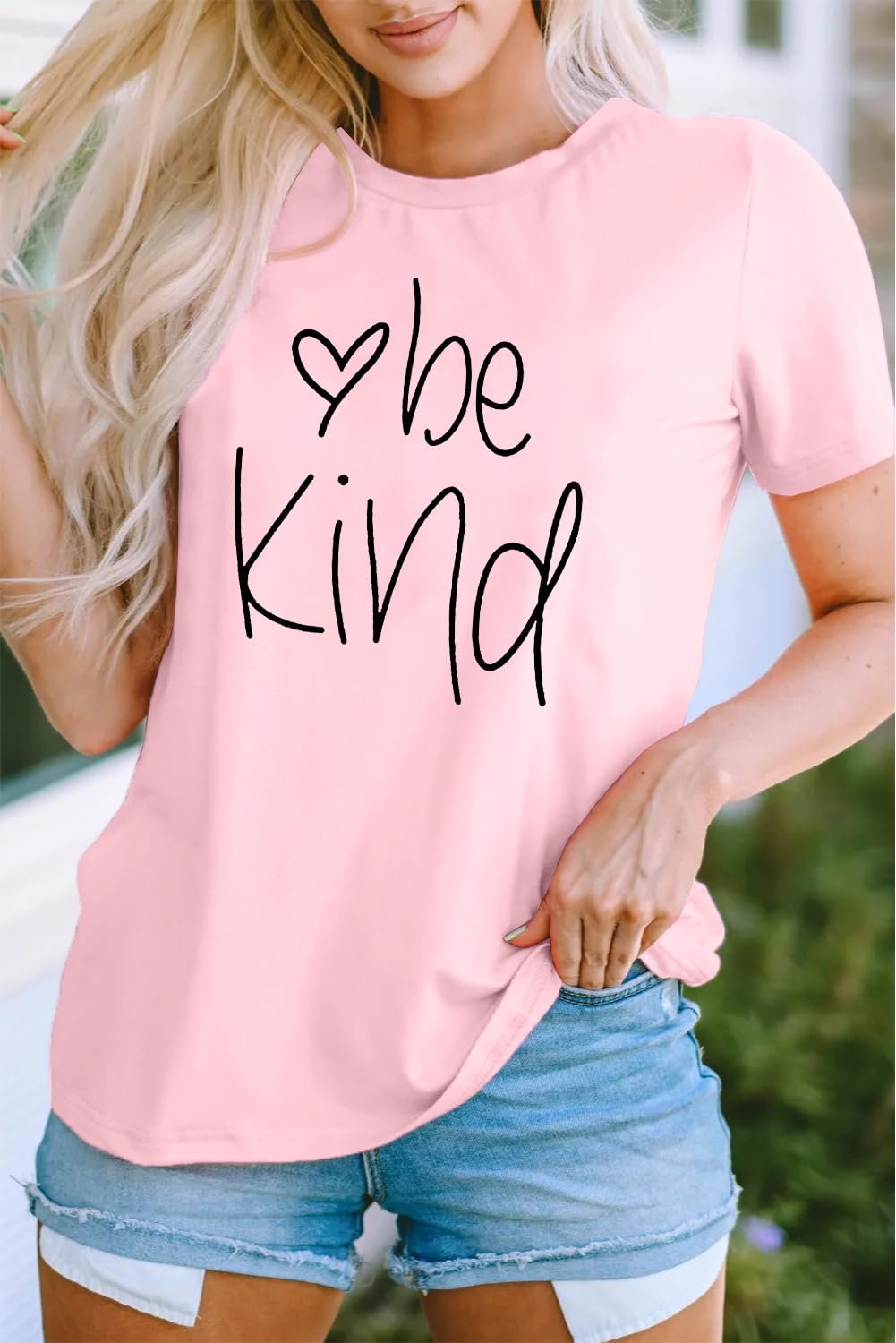 MAIHUN Be Kind Shirt for Women Tie Dye Rainbow T Shirt Inspirational Teacher Tees Tops Blessed Short Sleeve, Pink1, X-Large - Image 3