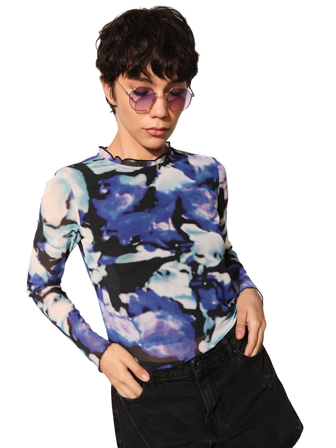 Women's Regular Fit Multicolor Top - Image 2