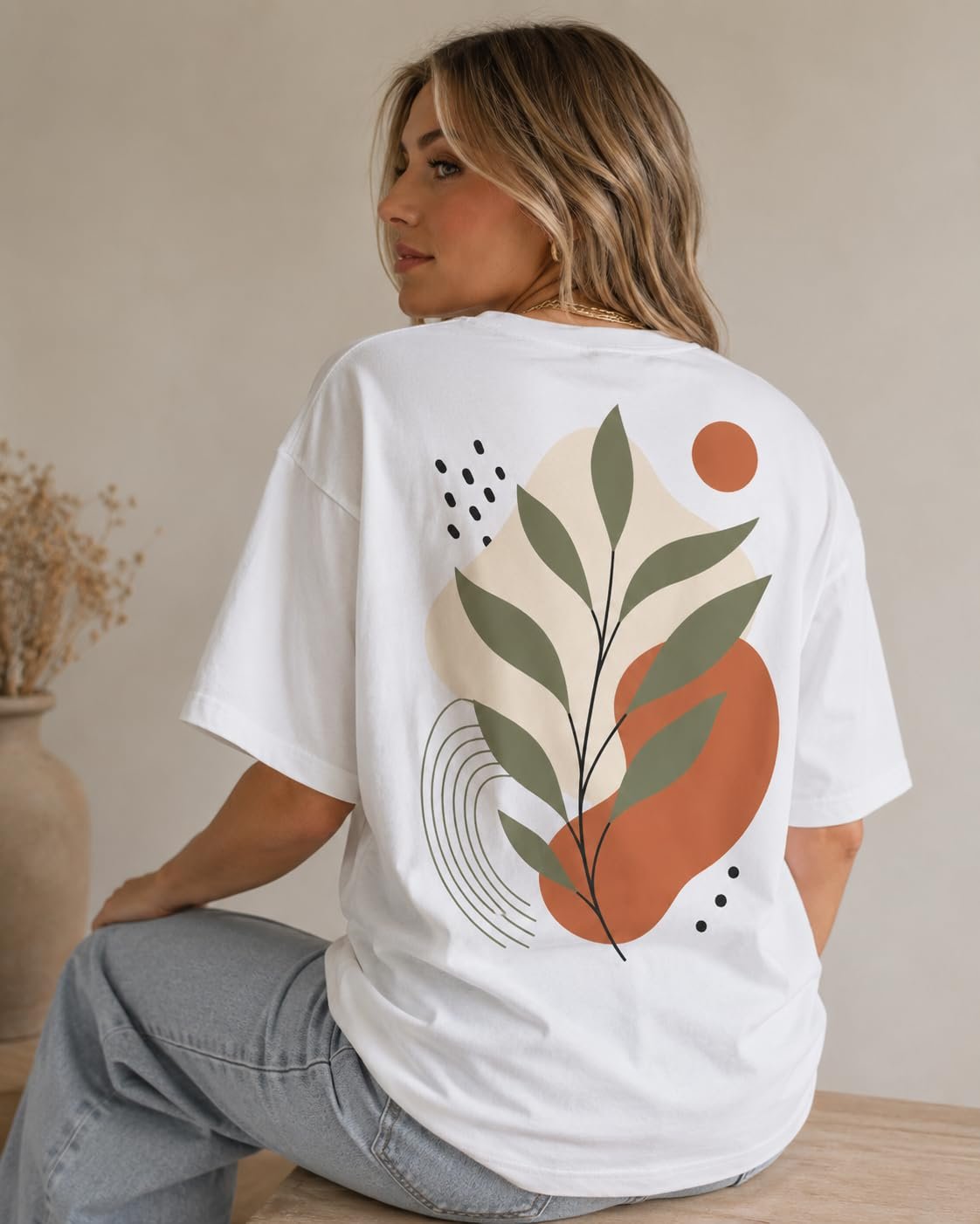 Ripper Babes Botanical Aura Babe Oversized T-Shirt Navy Blue - Image 3