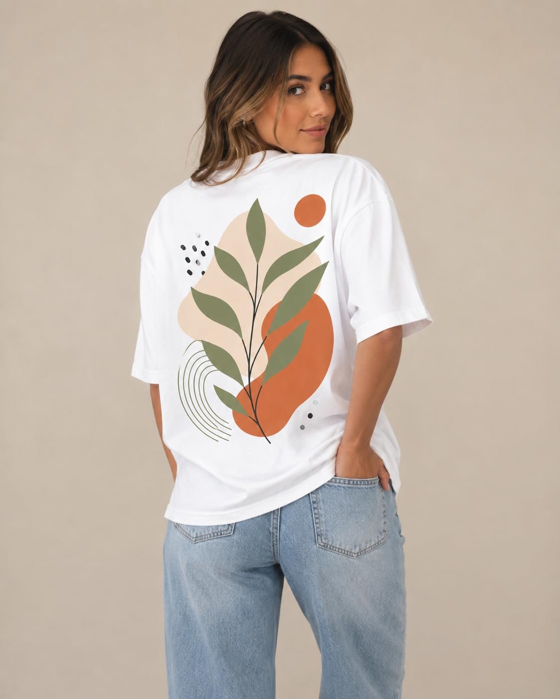 Ripper Babes Botanical Aura Babe Oversized T-Shirt Navy Blue - Image 4