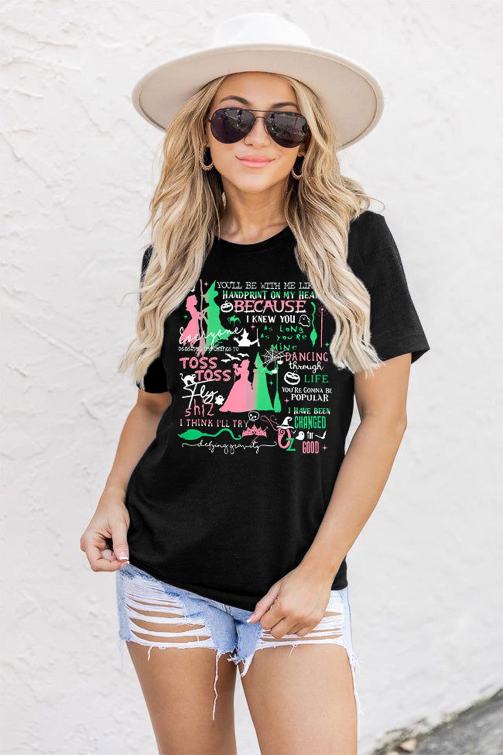 Musical Shirt for Women Witch T Shirt Changed for Good Tee Musical Short Sleeve Tee Tops, Black, X-Large - Image 6