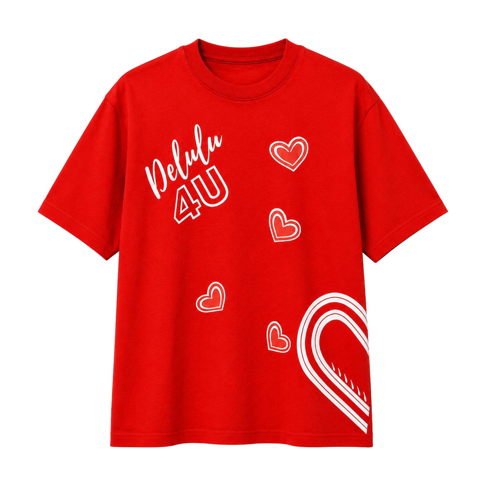 Ben Bernet Womens Delusional for You T Shirt | French Terry | Red | L