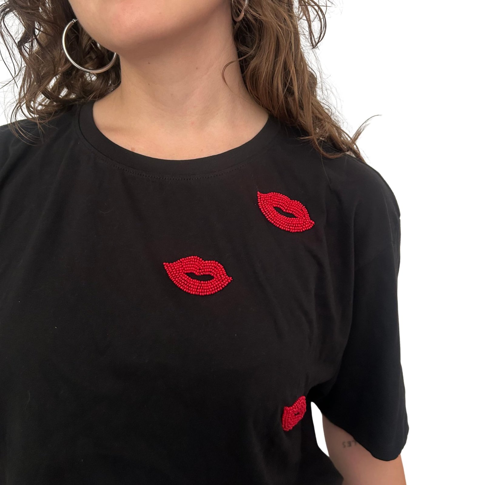 BENZE Lip-Candy Emboidery T-Shirt White