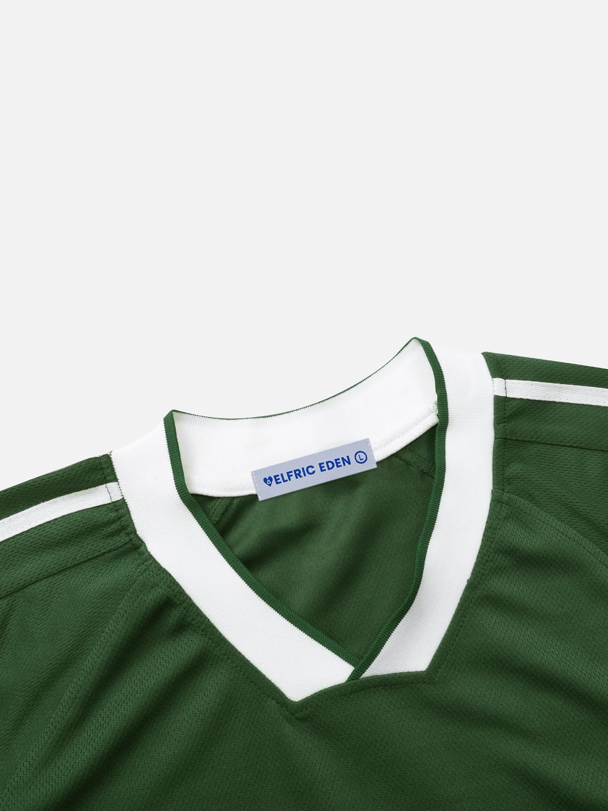 Aelfric Eden Jersey Shirts Women Oversized Mesh V Neck Graphic Tees Y2k Color Block Short Sleeve T Shirt Tops, Green, Medium - Image 7