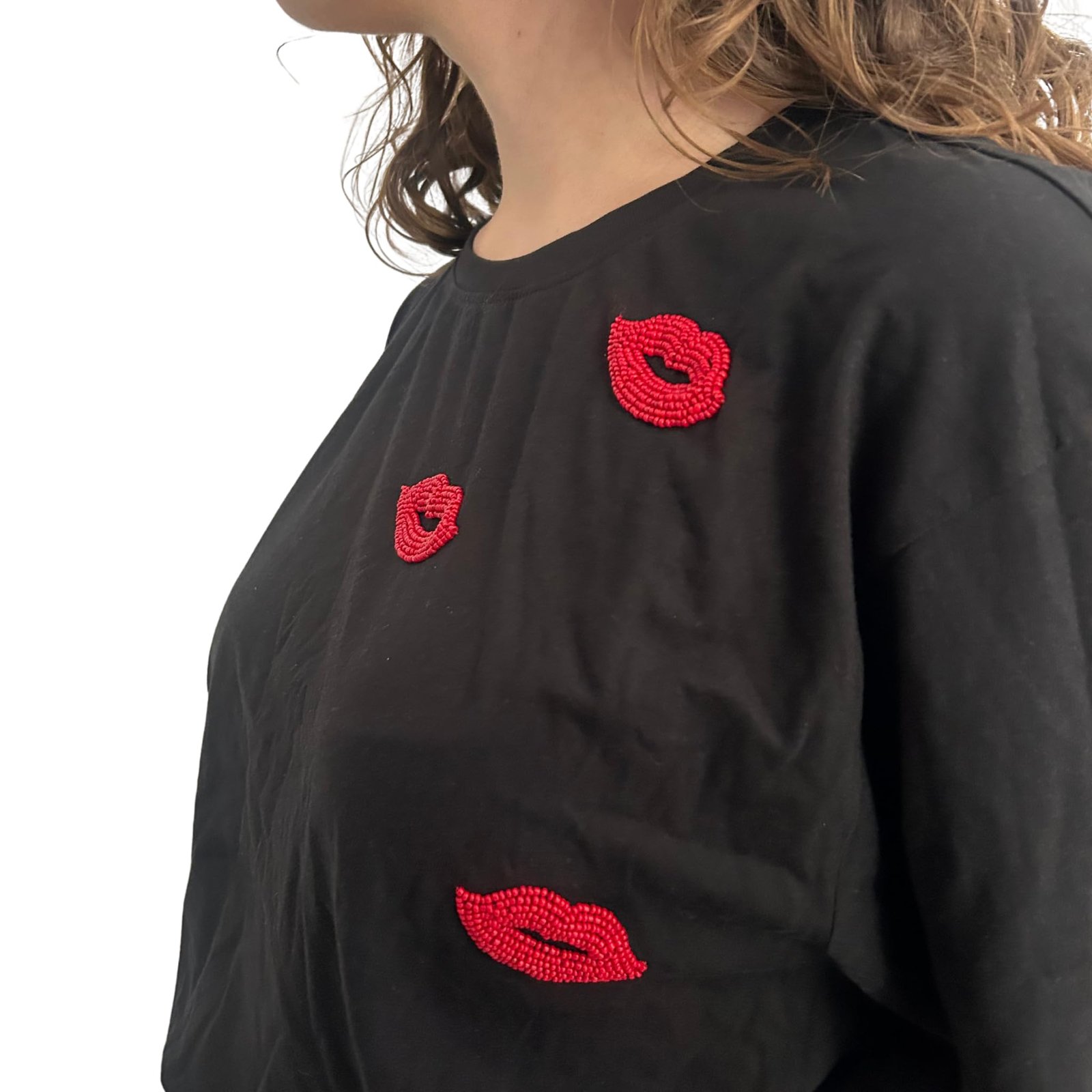BENZE Lip-Candy Emboidery T-Shirt White - Image 5