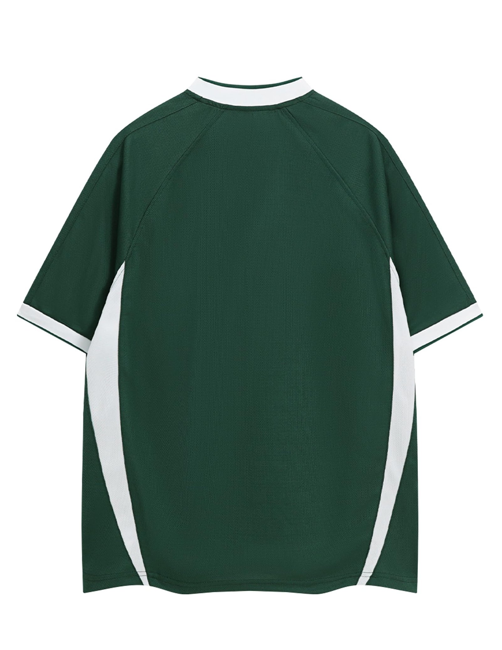 Aelfric Eden Jersey Shirts Women Oversized Mesh V Neck Graphic Tees Y2k Color Block Short Sleeve T Shirt Tops, Green, Medium - Image 2
