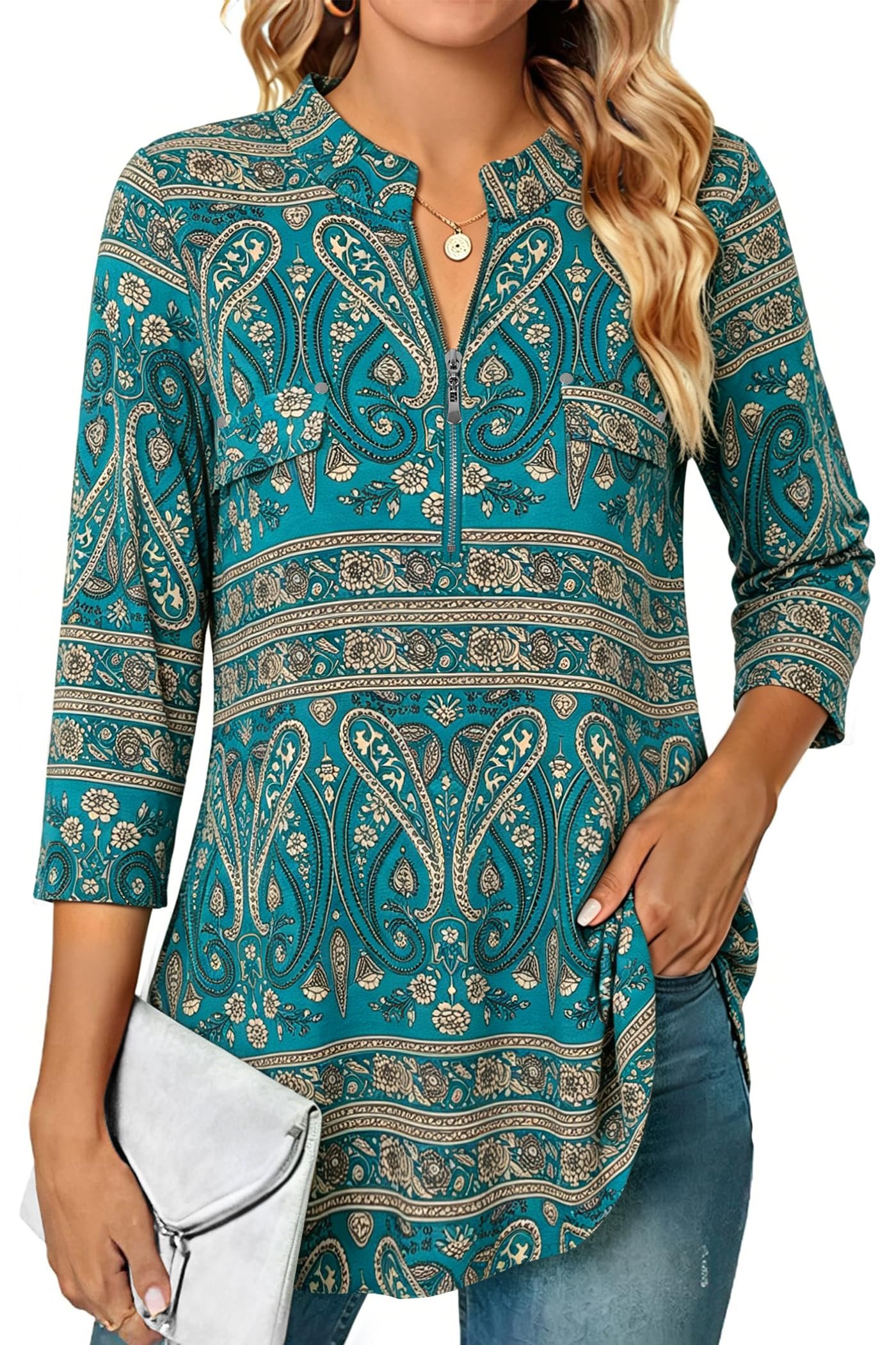 Tunic Tops for Leggings for Women, Summer Shorts Sleeve Blouse Fashion 2020 Casual Business Clothing Going Out Elegant Outfits Chiffon Peasant Shirts Ladies Aqua Beige Size XXL