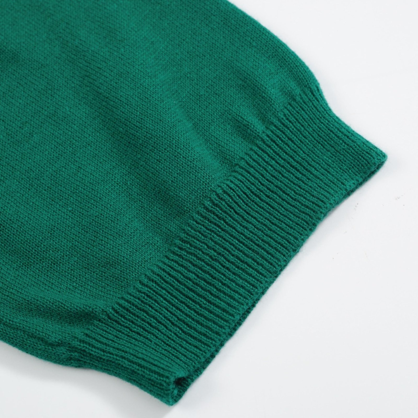 OXKNIT Women's Green Knitted T-Shirt, Retro Animal Pattern Crewneck Cotton Short Sleeve- Cropped Length, Green, X-Large - Image 4