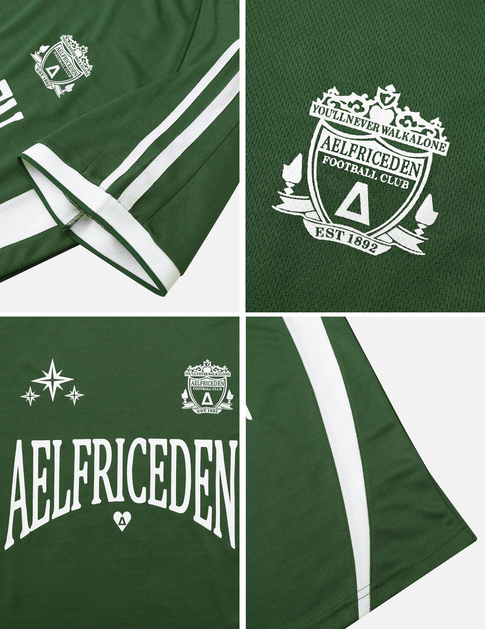 Aelfric Eden Jersey Shirts Women Oversized Mesh V Neck Graphic Tees Y2k Color Block Short Sleeve T Shirt Tops, Green, Medium - Image 5